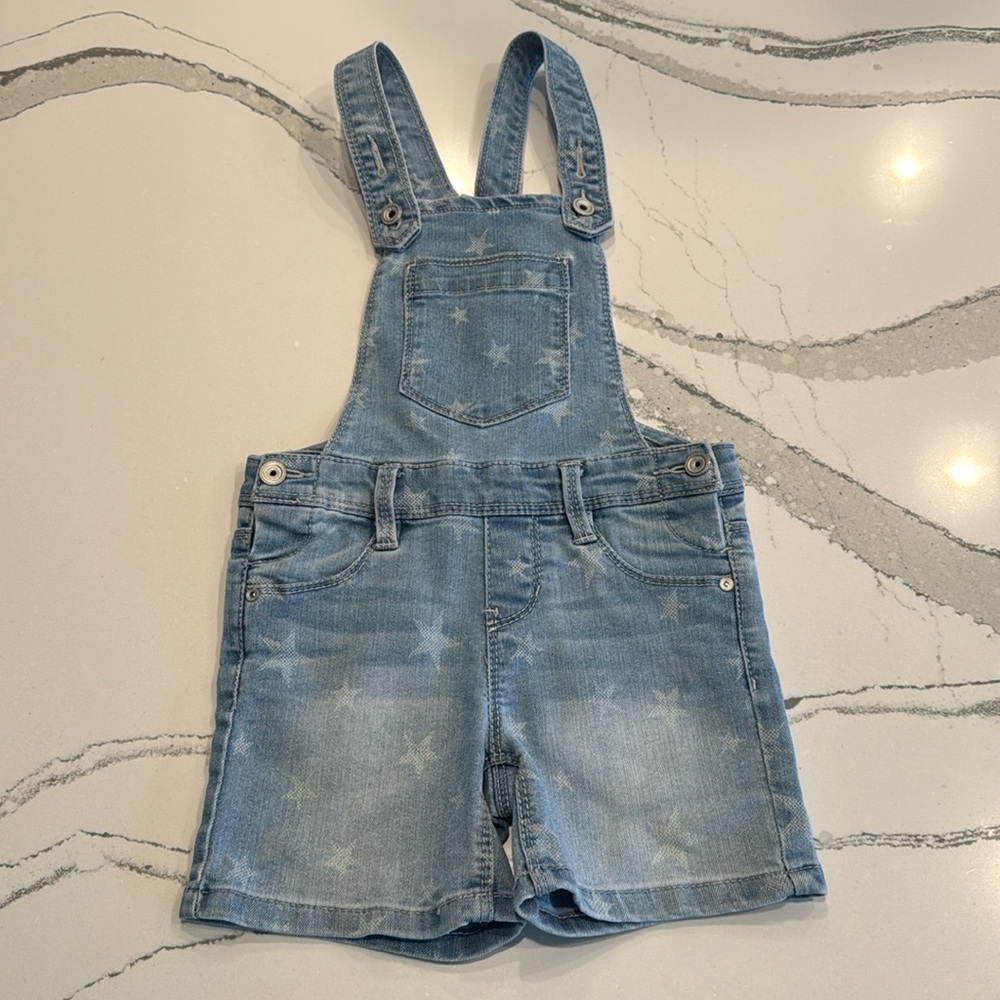 Girls Denim Shortalls with Stars Size 6